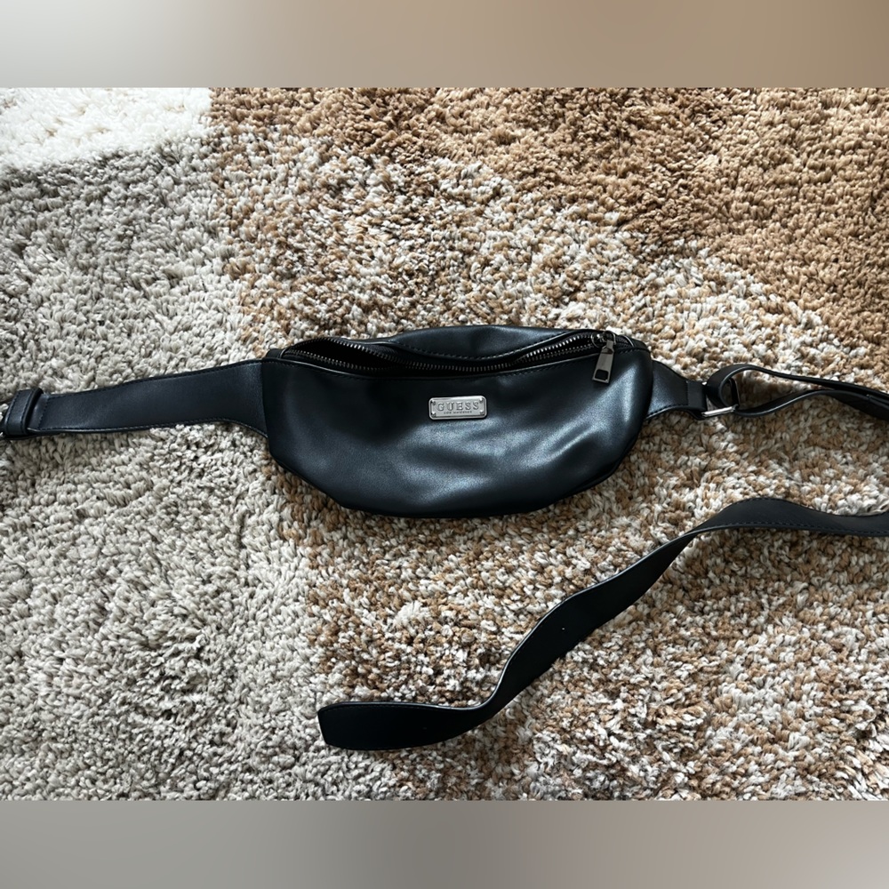 Guess Black Leather Belt Bag
